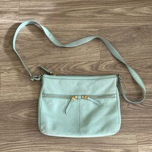 FOSSIL ERIN Leather Crossbody PURSE STYLE ZB5460 Eggshell BLUE